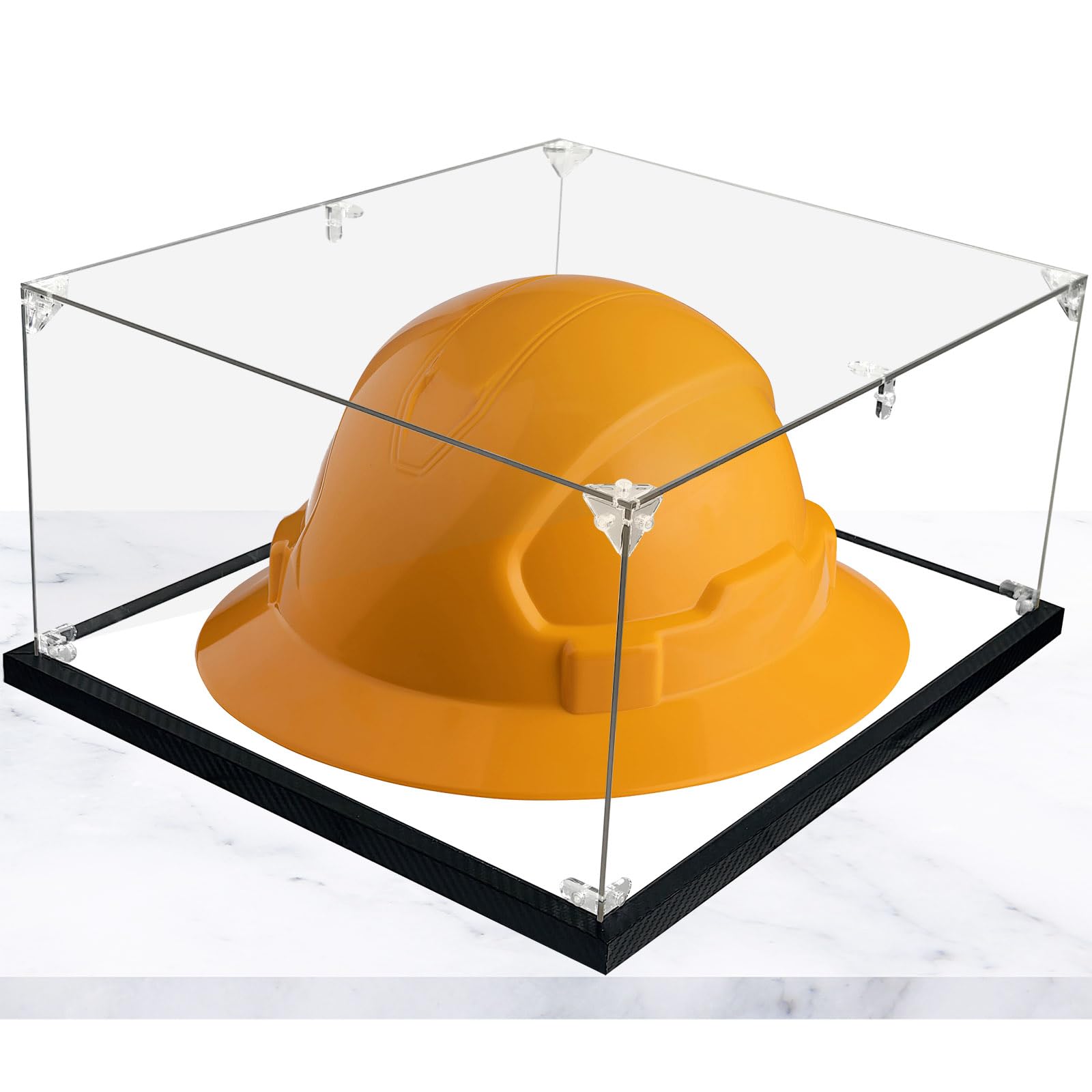 Vitrina transparente para sombreros duros de ala completa, acrílico grande para cascos, cajas de sombra, caja rectangular grande para zapatos, caja de tenis, caja de tenis, protección UV,