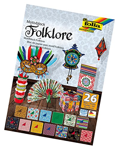 folia 47049 - Motivblock Folklore, 24 x 34 cm, 26 Blatt sortiert, 13 x Motivkarton 270 g/qm und 13 x Motivpapier 80 g/qm, für vielfältige Bastelarbeiten folia 47049 - Motivblock Folklore, 24 x 34 cm, 26 Blatt sortiert, 13 x Motivkarton 270 g/qm und 13 x Motivpapier 80 g/qm, für vielfältige Bastelarbeiten