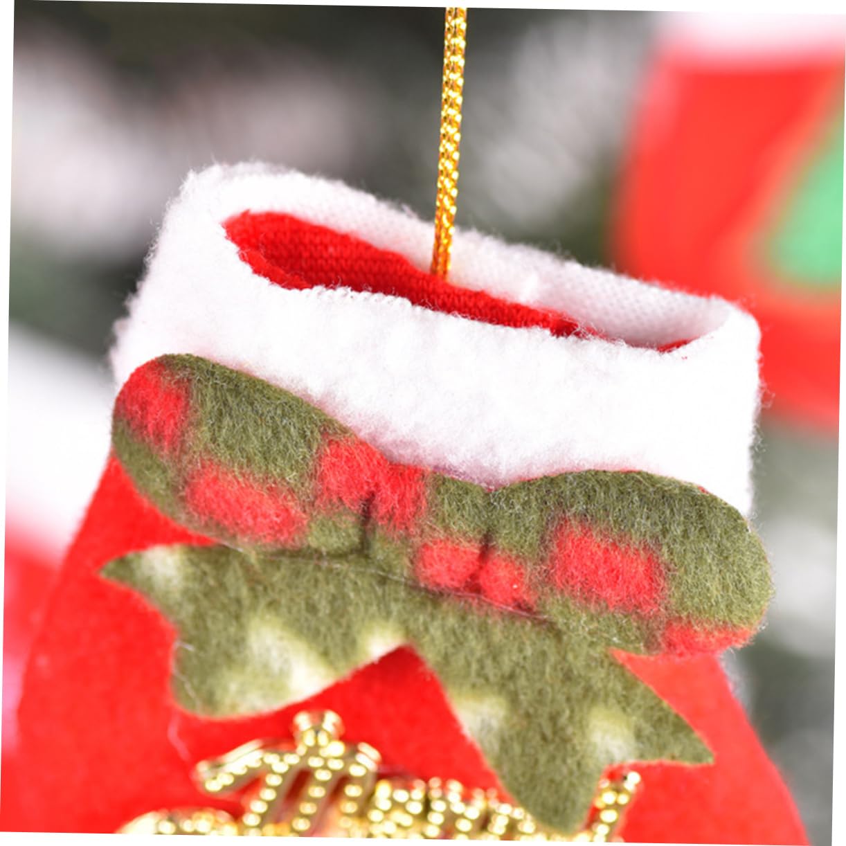ABOOFAN 5 Sätze Schöner Anhänger Weihnachtsdekorationen Dekoriert Weihnachtsstrümpfe Kleine Weihnachtsstrümpfe Aus Filz Strümpfe Weihnachten Mini-strümpfe Stoff Rot 16 Stück * 5