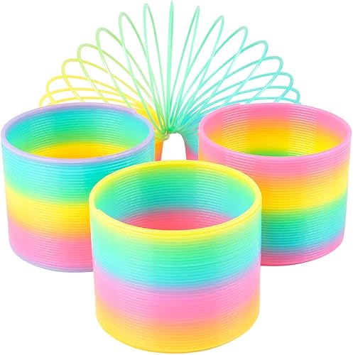 ArtCreativity Muelles helicoidales para niños, juego de 4, juguetes antiestrés en colores del arcoíris, ideales para escritorio, divertidos juguetes