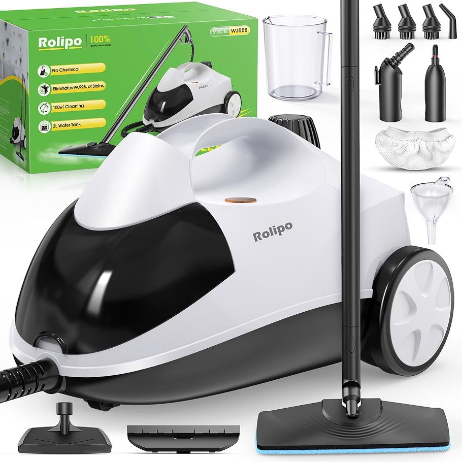 Rolipo Steam Cleaner for Home, High-Temp, 99.9% Stain Remova...