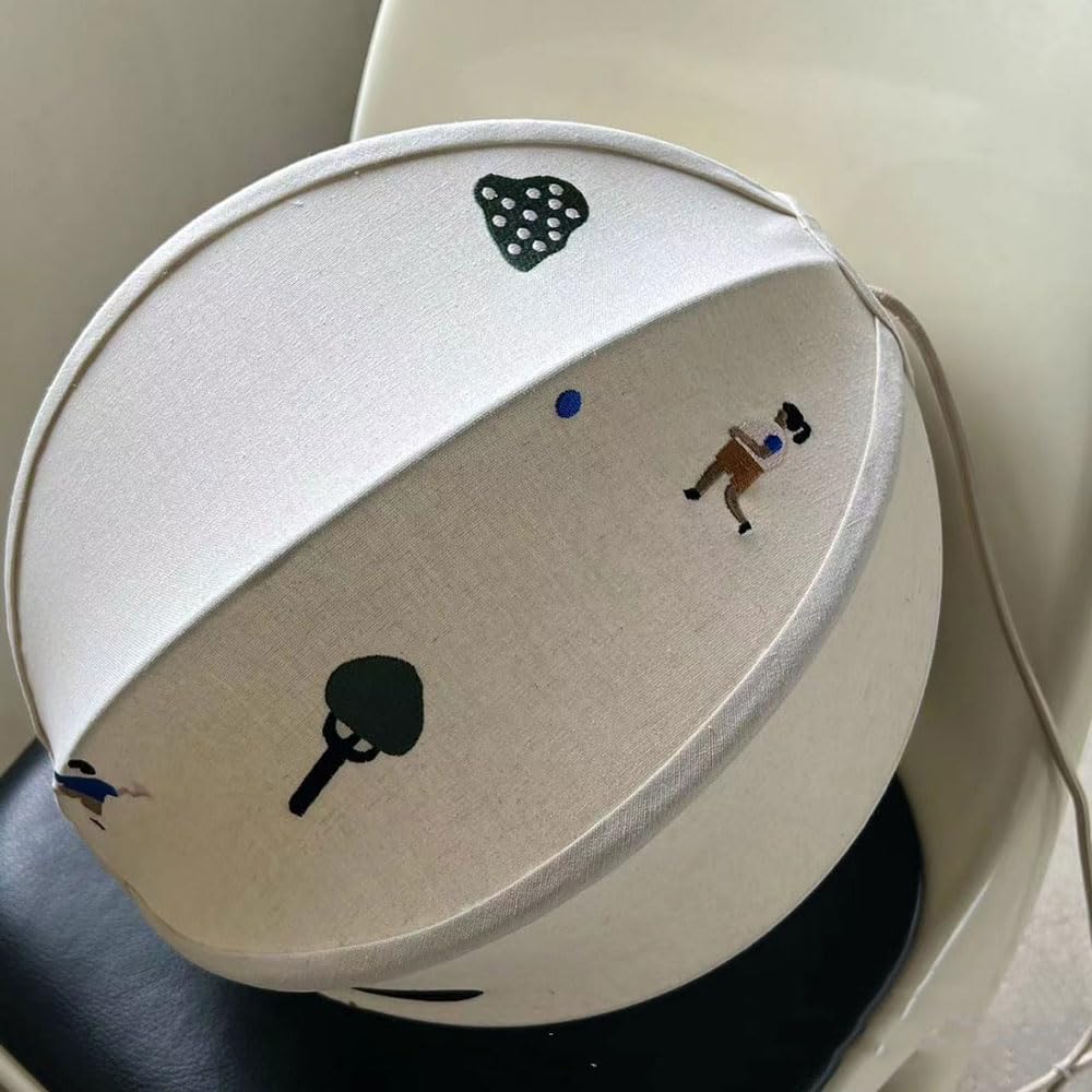 Duński design lampka nocna do pokoju dziecięcego lampka nocna z tkaniny lnianej i bawełnianej haftowana restauracja
