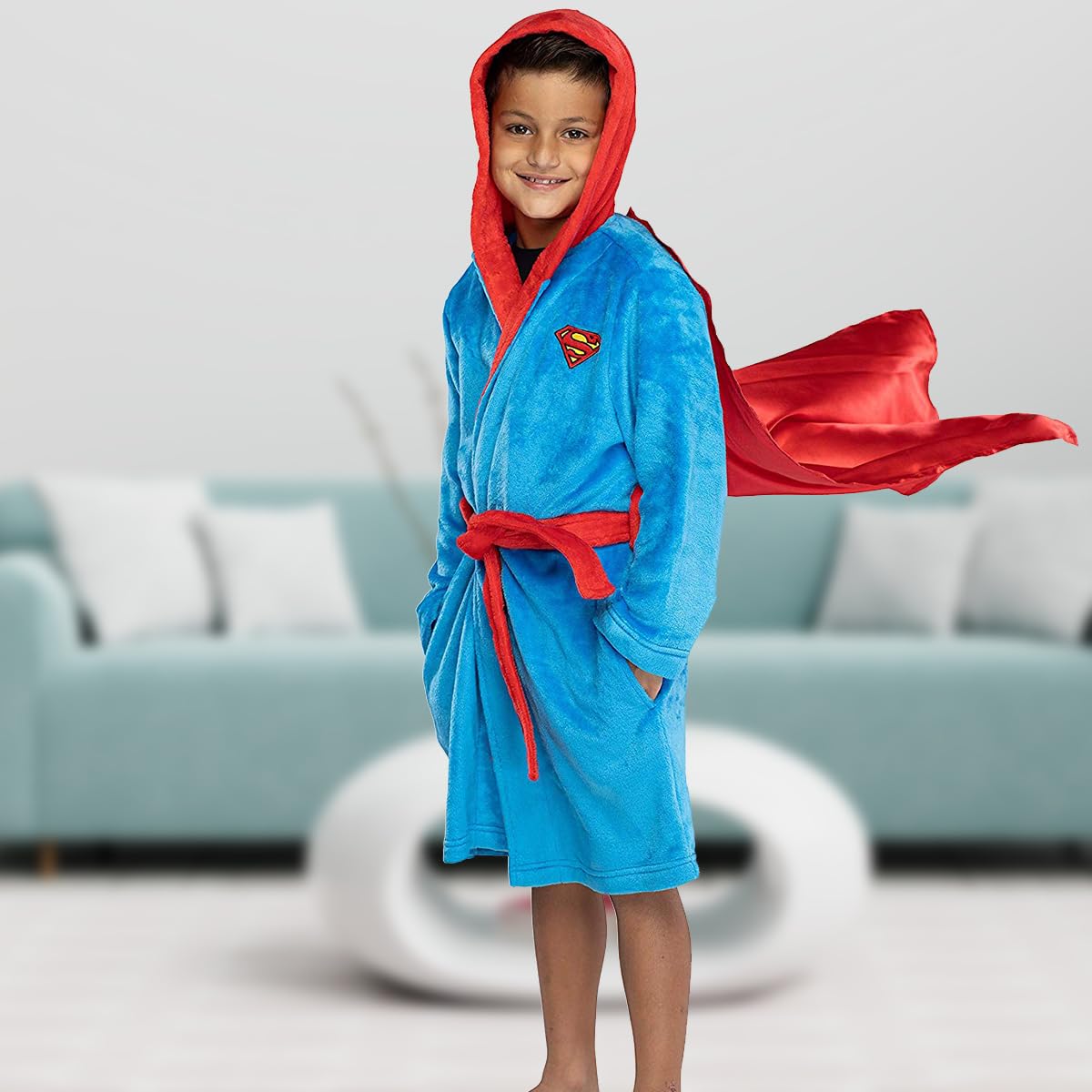 Snapklik.com : INTIMO DC Comics Boys Superman Plush Fleece Hooded ...