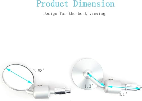 Miniatura 3 de 1 par motocicleta 78 "mango barra extremo retrovisor lateral espejos compatibles con Sportster 883 Street bike Dirt bike chopper