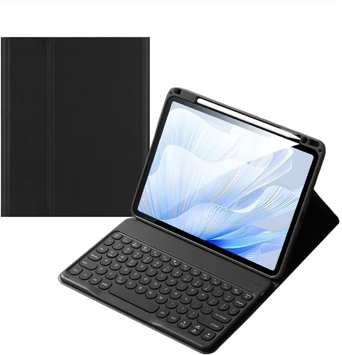 Keyboard Case for iPad Pro 11 inch (M5/M4, 2025/2024) Case with Round Key Colour Detachable Bluetooth Keyboard Cover Support Pencil Charging,Dark Pink