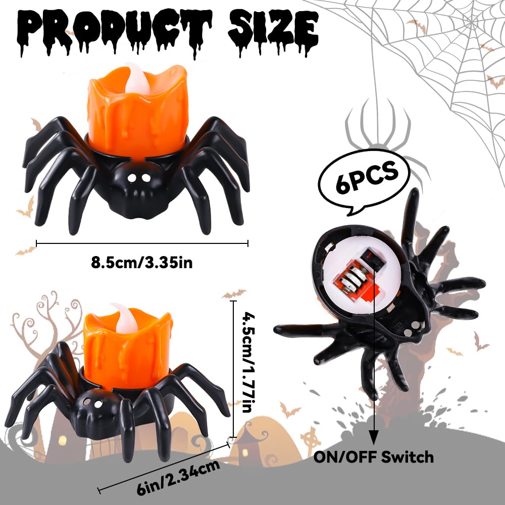 Halloween Flameless Candles, Halloween Spinning Water Glittering Flameless Candle