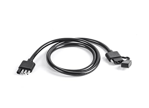 Cable de extensión de remolque de 4 vías, adaptador de arnés de cableado macho a hembra con conectores impermeables sobremoldeados, calibre 16AWG