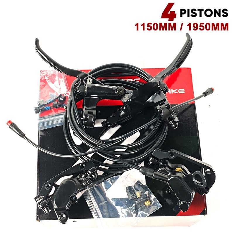 Freni Bici Disco di spegnimento Freno Idraulico for Bici a 4 pistoncini 1150mm 1950mm Parti Ciclismo for Bicicletta Freni Idraulici MTB