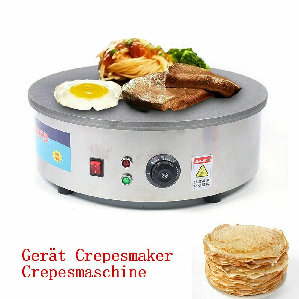 Crepera Maker, 2800 W, placa de 45 cm, para hacer crepes dulces, tortitas, galettes
