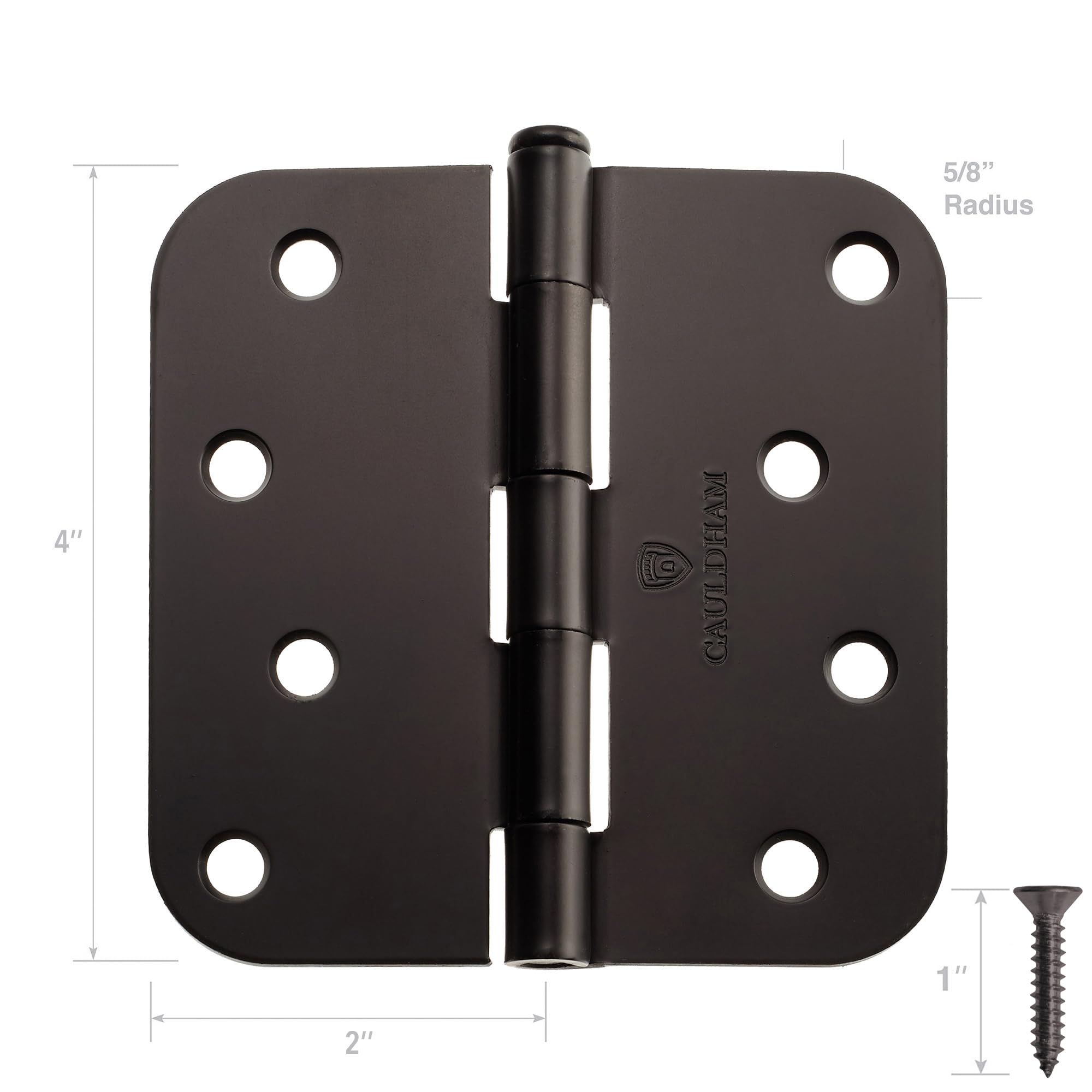 Cauldham Confezione da 12 cerniere per porte interne resistenti da 10,2 cm con angoli di raggio di 1,6 cm, bronzo lucidato a olio