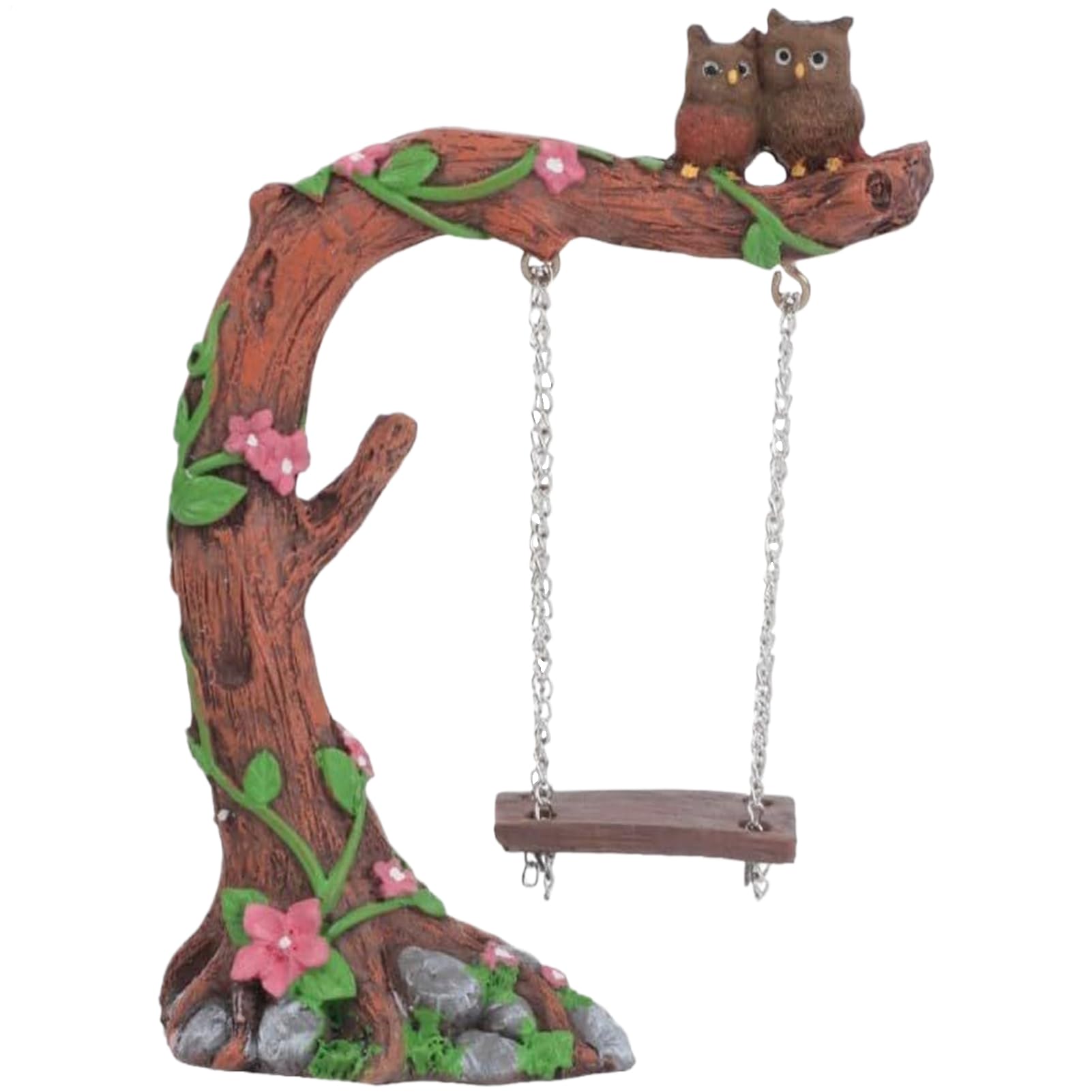 Sculpture de sur arbre en résine : déco artisanale pour jardin et bureau
