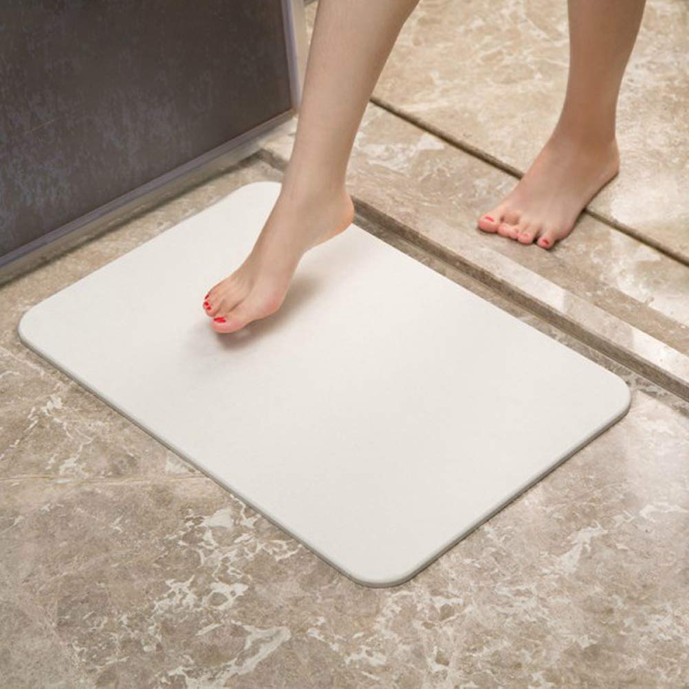 TOPINCN Alfombrilla de Baño 35 x 45 cm de Losa de Piedra Absorbente Bathstone de Secado Rápido Delgada