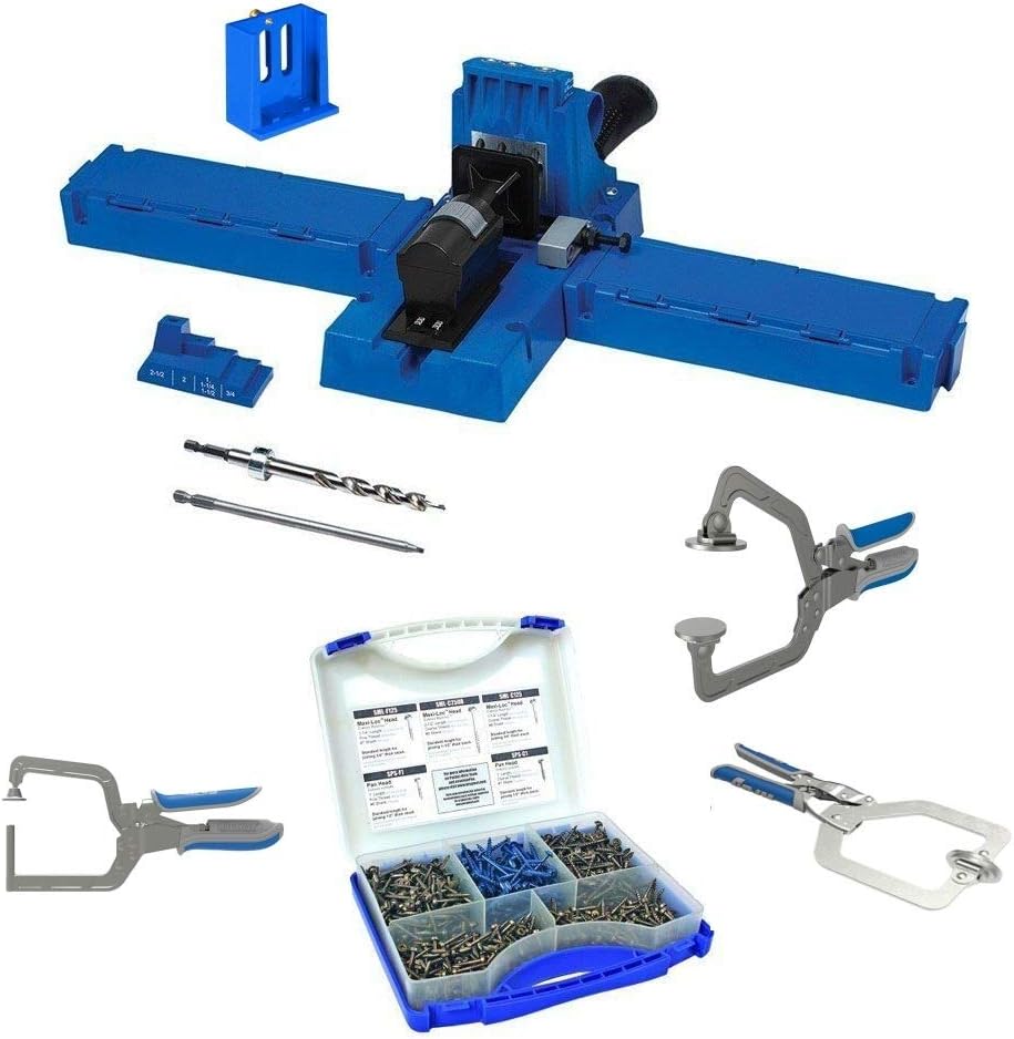 Kreg K5MS-KREG Jig K5 Master System Wood Clamp with Pocket-Hole Screw Kit and Clamp Bundle
