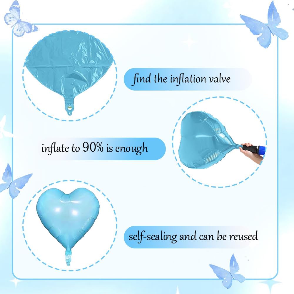 16th Blue Silver Birthday Party Decorations with Happy Birthday Banner,Love Balloons,Number Balloon 16,Butterfly Hanging Garland,Fringe Curtains for 16th or 61st Birthday Party - Image 4