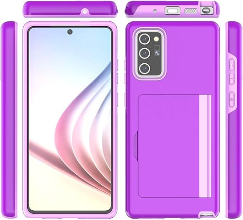 Miniatura 7 de Funda de teléfono para Samsung Galaxy Note 20 con protector de pantalla de vidrio templado y tarjetero para tarjetas de crédito, billetera delgada,