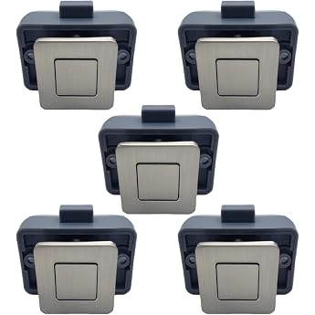 RV Metall Druckknopf Schrank Schl sser Quadratischer RV Schrank Schl sser f r Wohnmobile Wohnwagen Boote Yachten MarineWohnmobile Schrank Schl sser Schl ssellose Nickel 5PC