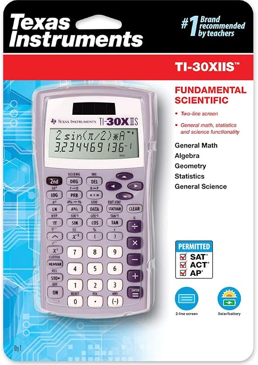 Texas Instruments TI-30X IIS 2-Line Scientific Calculator, Lavender