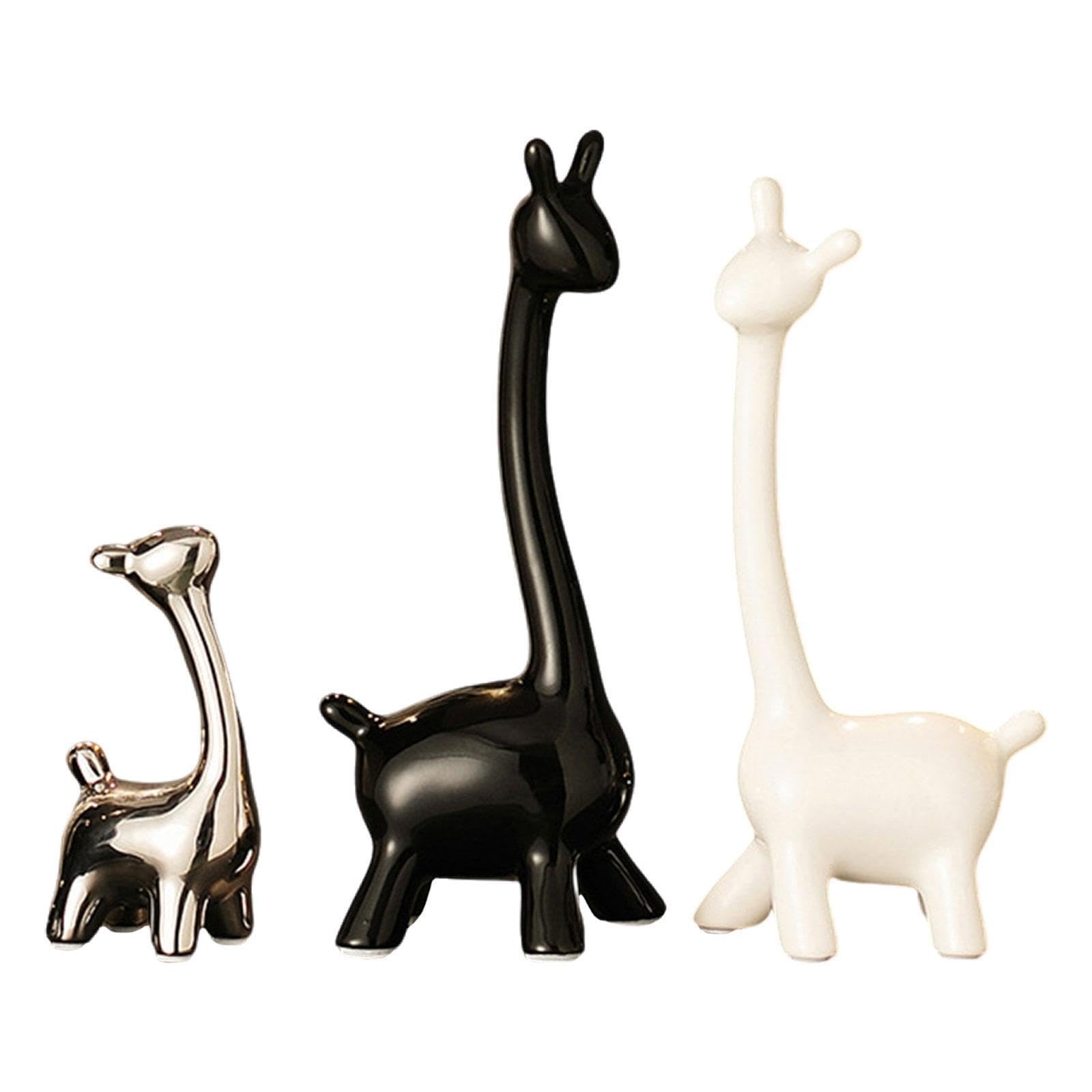 PIXZCSA Elk Deer Statue Figurines Durable Sculpture Adds Artistic Atmosphere To Any Setting Ceramic Giraffe Statue Home Decor Modern Ornament Lovely Animals, 3 pcs