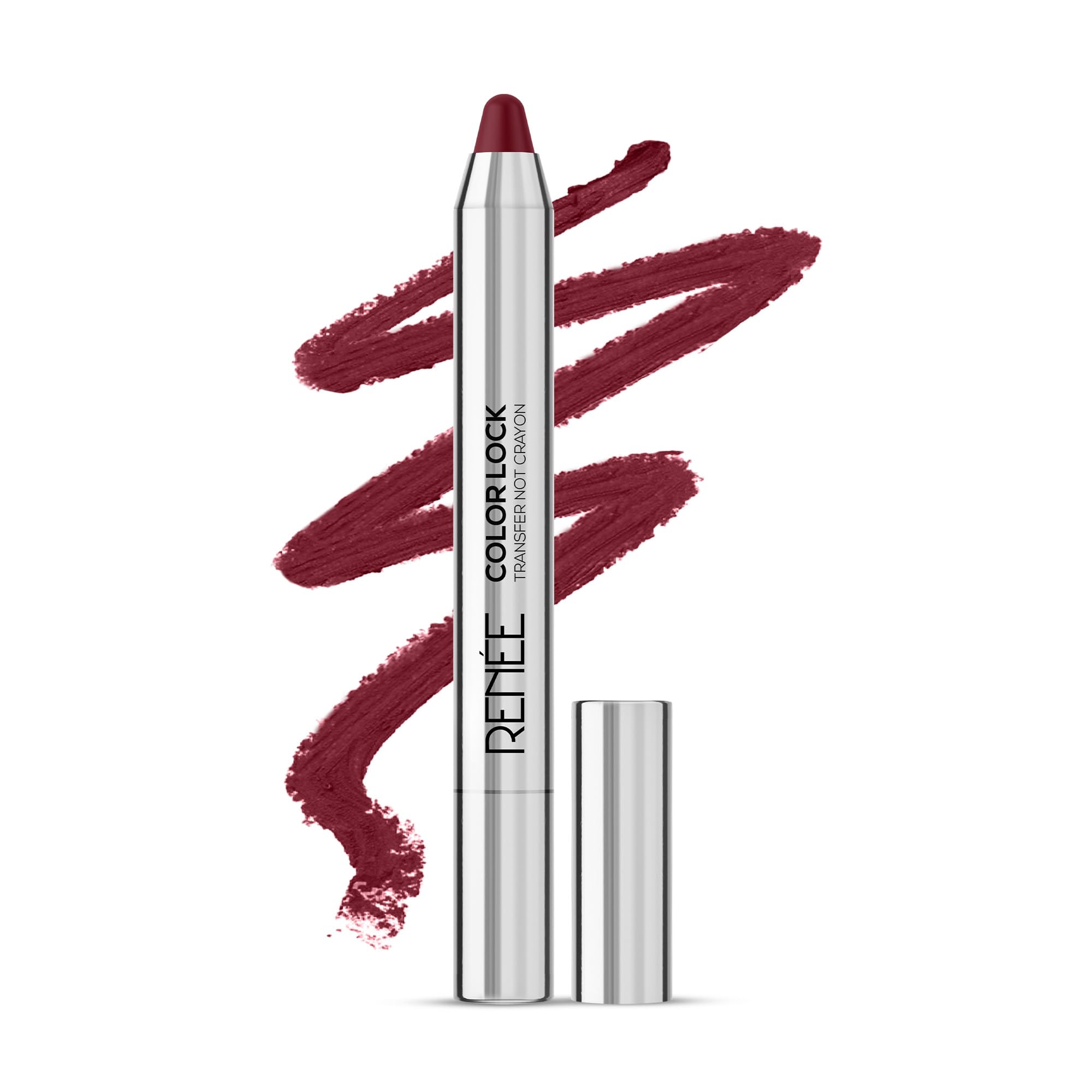 RENEE Colorlock Transfer Not Lip Crayon with Sharpener, SPF 20, Waterproof, Smudgeproof, Lightweight & Long Lasting, Intense Color Payoff with Ultra Matte Finish, Enriched with Vitamin E, Grace 3gm-image-11