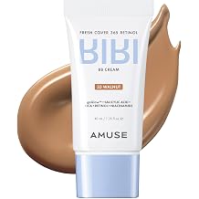 Amuse SEOUL 365 Retinol BB Cream 33 WALNUT - Natural Tinted Moisturizer, Infused with Plant-based PDRN, Buildable, Glass Skin, Hydrating Daily Skincare, Vibrant Glow, Vegan, Korean Makeup