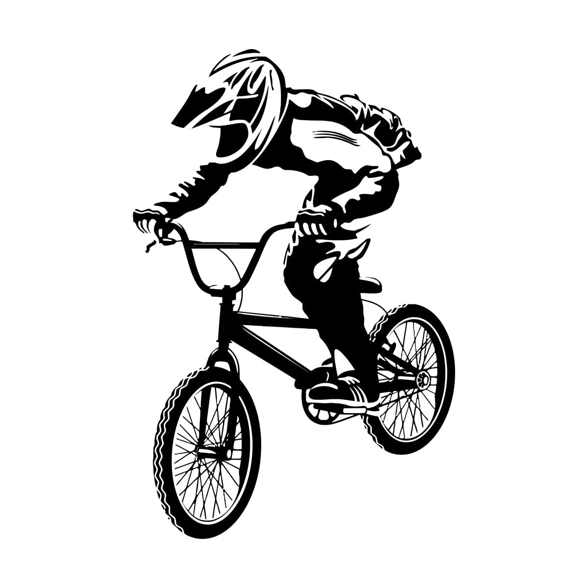 Lzhouting Men's Wall Stickers 1714 Bicycle Wall Decal Living Room Bike Race Cycling Teen Room Bmx Freestyle Hobby Vinyl Wall Sticker Home Decor For Boys Room Small - 27X42cm