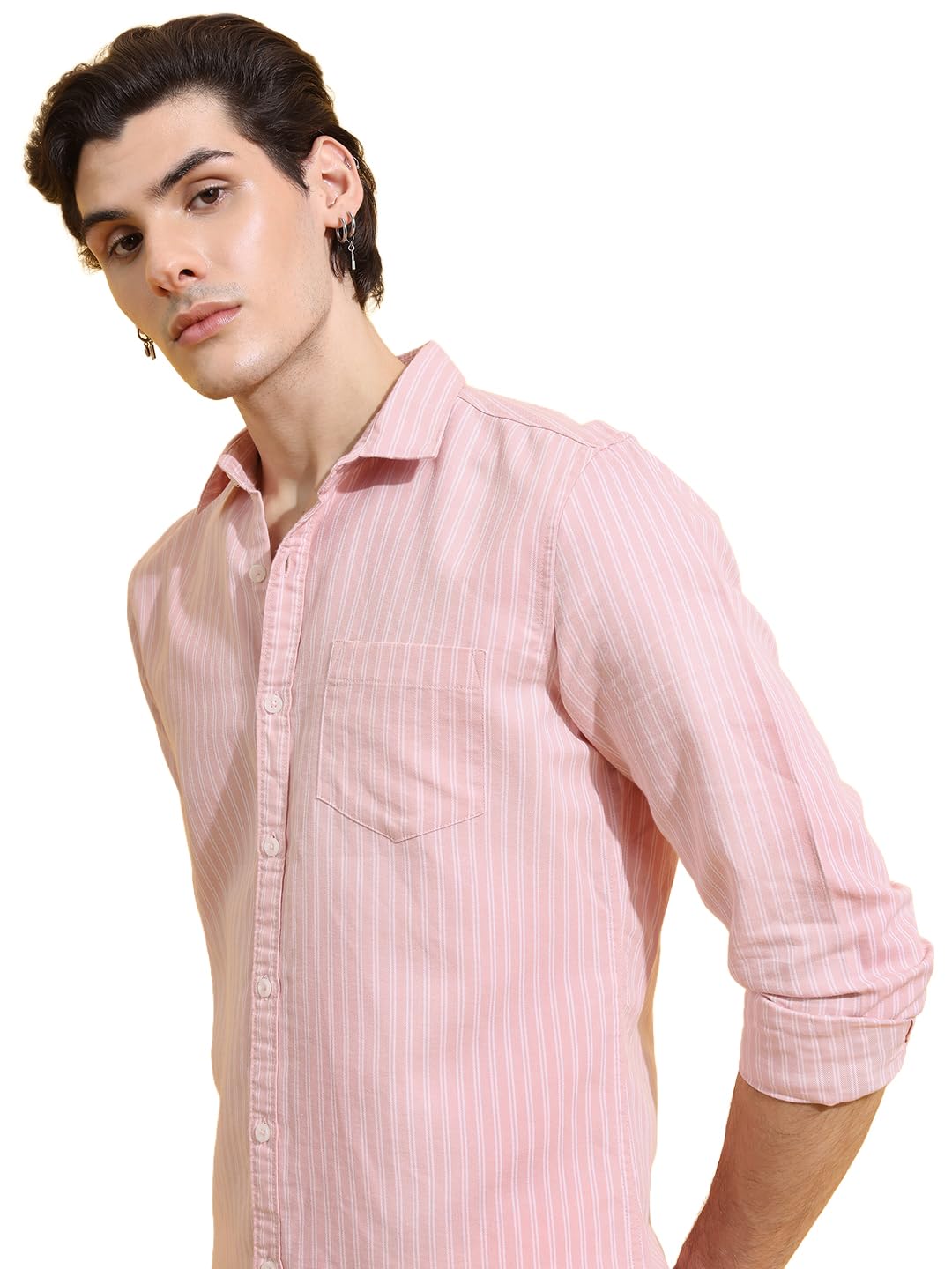 Men's Striped Slim Fit Shirt-image-30