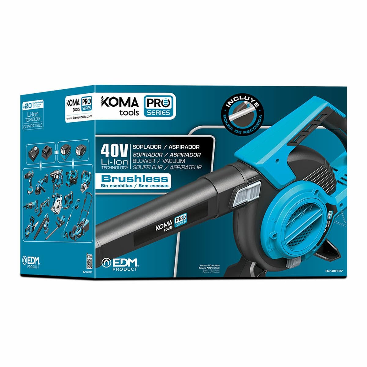 SOPLADOR - ASPIRADOR - TRITURADOR 40V (SIN BATERIAS Y CARGADOR) KOMA TOOLS EDM