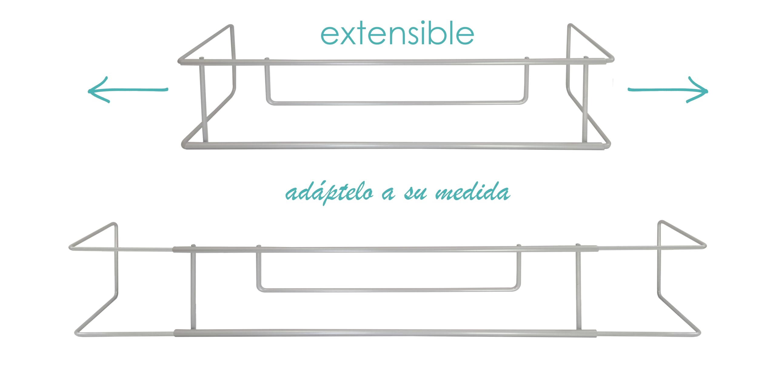 Balconcillo para Macetas, Portamacetas Ventana, Protector de macetas Ventana, Extensible 62-101 cm, Acero Lacado, Gris Plata | Incluye Tornillería