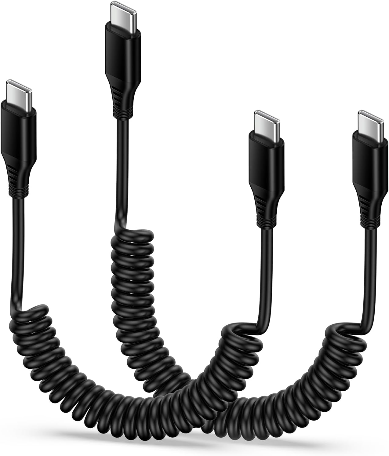 USB C Android Auto Cable 3ft 2Pack,Retractable Coiled Type