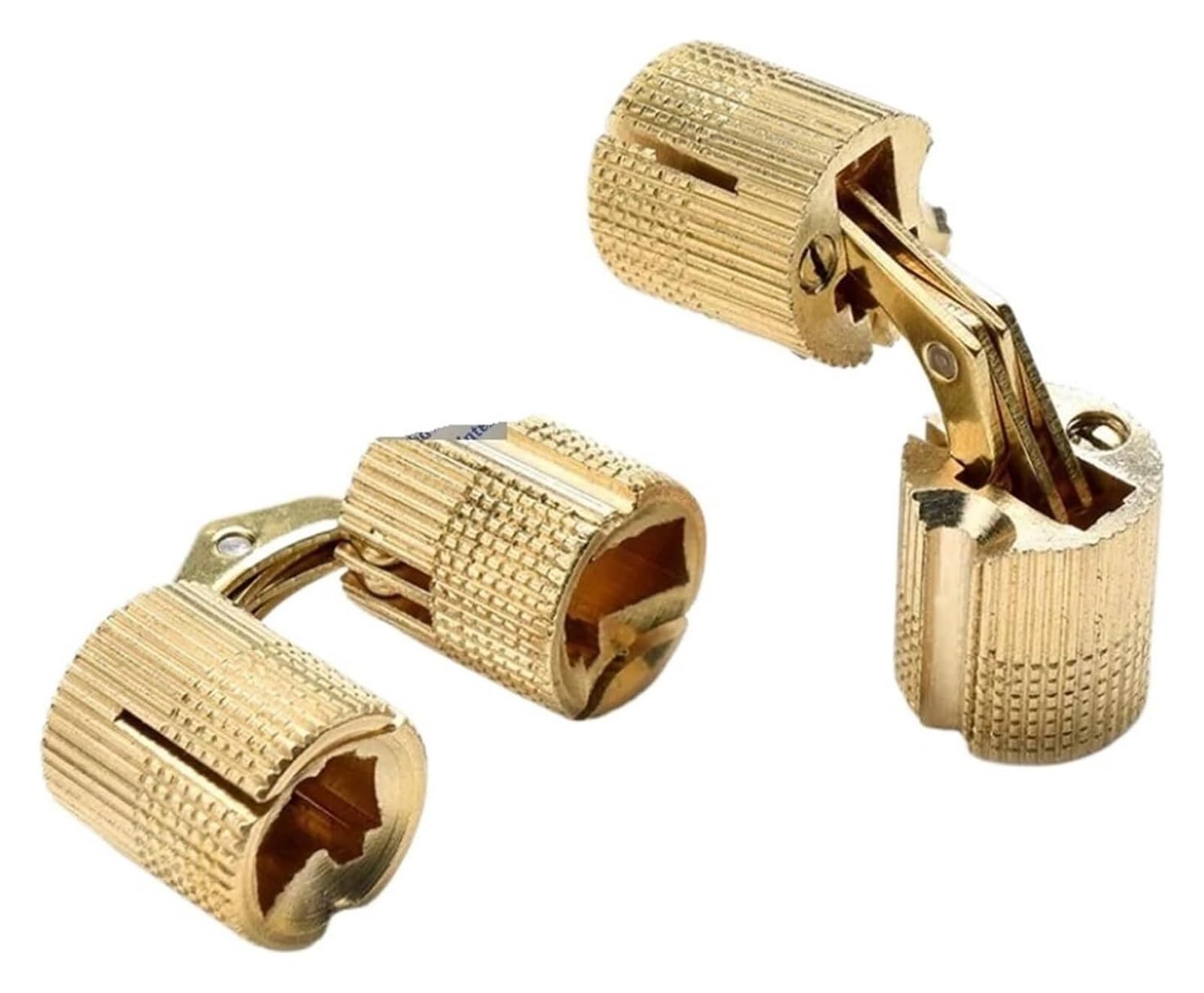 Fagoritime M12mm Brass Door Hinges, 8 Pcs Solid Brass Folding Barrel Invisible Hinge 20Mm Side 40Mm Multiple Sizes(M12mm)