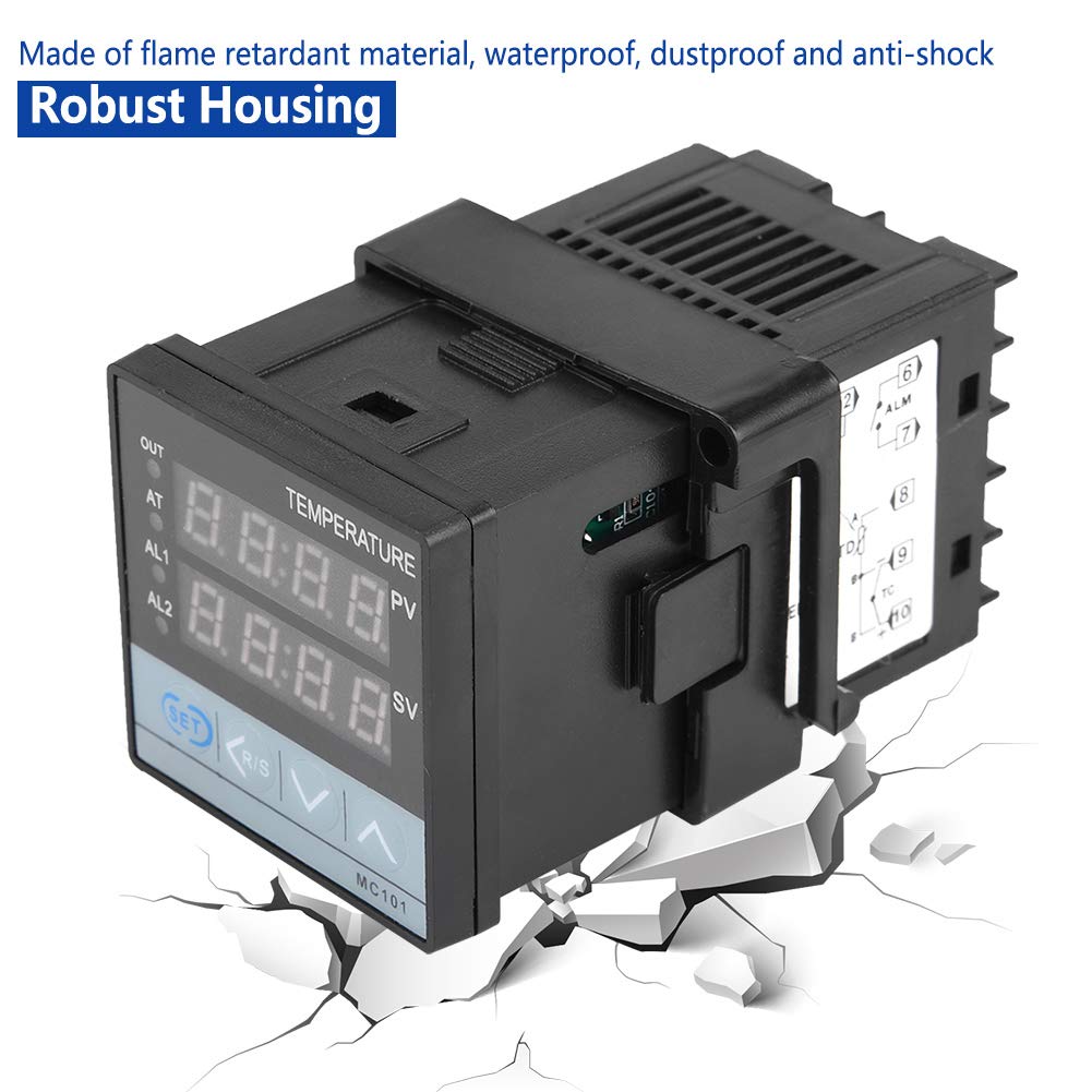 Respicefinem Pid Controller Digital Pid Temperature Controller Relay SSR Output 48mmx48mm Heat Detector Intelligent Temperature Controller Set