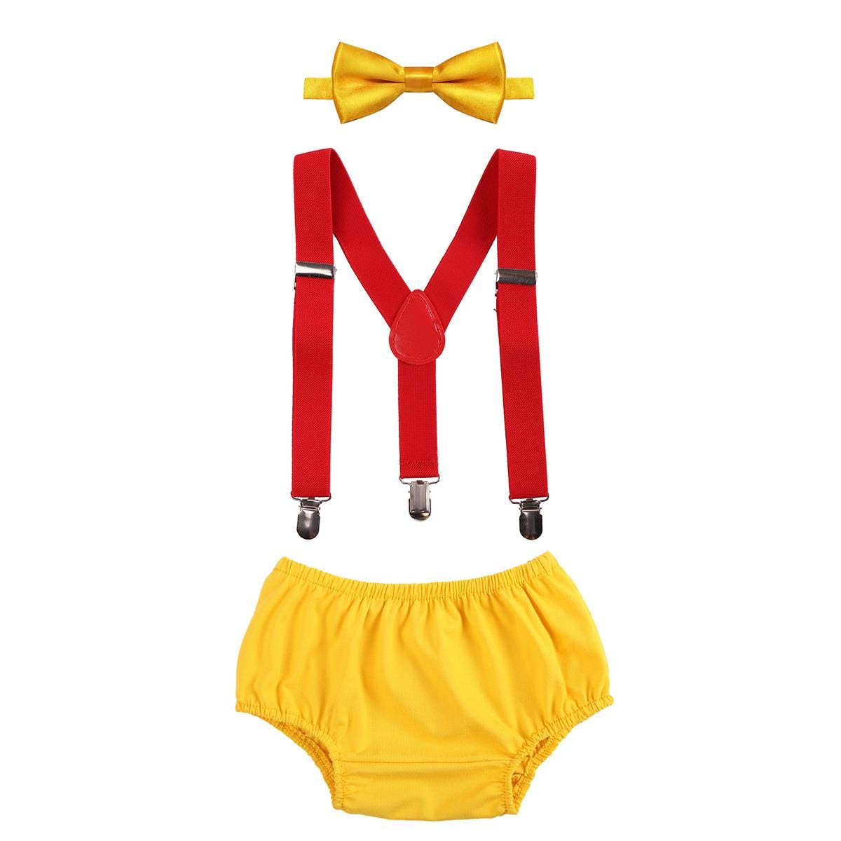 Boy First Birthday Outfit 1st Birthday Cake Smash Outfit Yellow & Red 3-24 Months