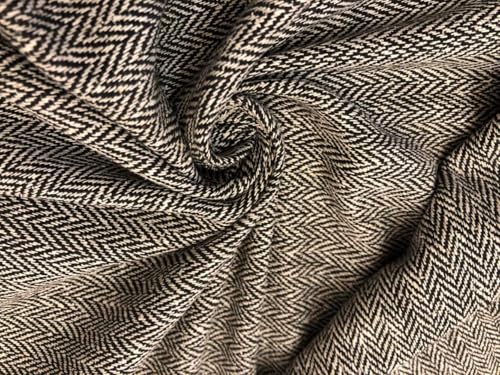 Soie indienne filée main Matka tissu chevrons noirs et blancs motif géométrique artisanal