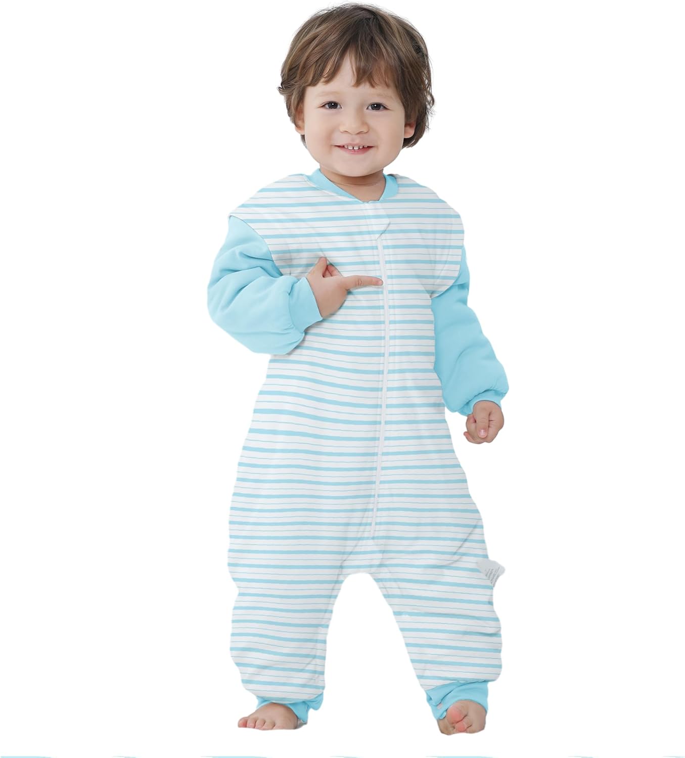 LAT Baby Sleep Bag with Feet Winter, Wearable Blanket, Warm Sack for Toddler Thicken 2.5 TOG-Removable Sleeves