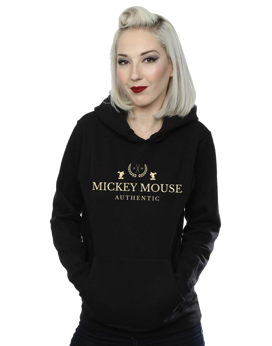 Absolute Cult Women's Black Disney Mickey Mouse Authentic Hoodie Medium