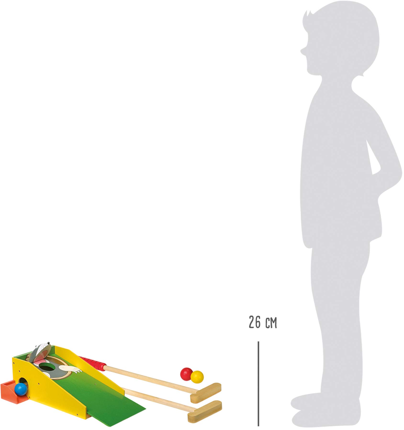 Legler small foot Mini Golf Molehill en Bois Coloré, Deux Clubs, Quatre Balles, dès 5 ans