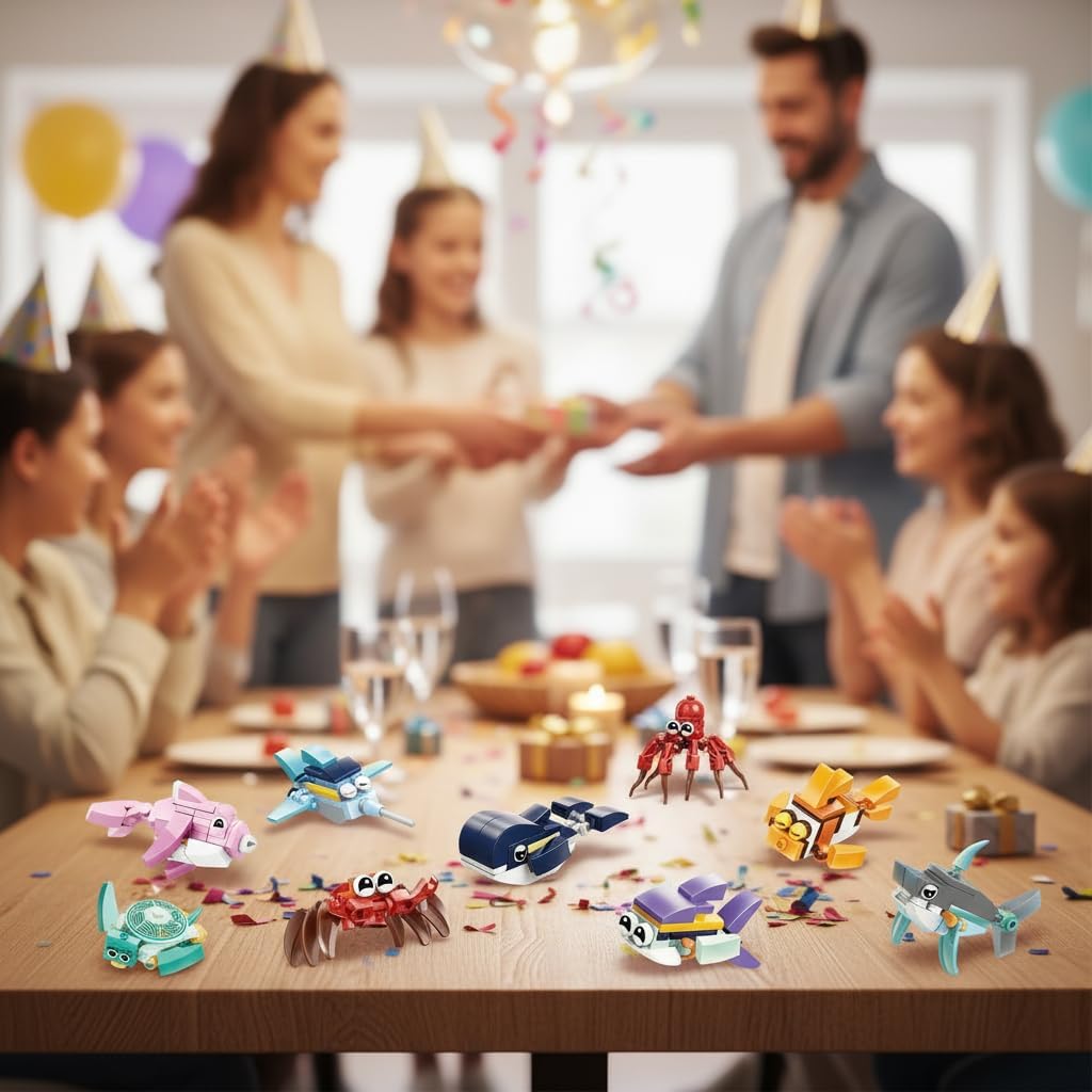 BRICHBROW Party Favors for Kids - 12 Pack Animals Building Blocks for Goodie Bags Stocking Stuffers Classroom Prizes Birthday Gifts Toy Building Sets for Kids 6-12yrs