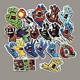 Santa Cruz Screaming Hand Skateboard Stickers Waterproof Vinyl Scrapbook Stickers Car Motorcycle Bicycle Luggage Decal 19pcs Pack (Santa Cruz)