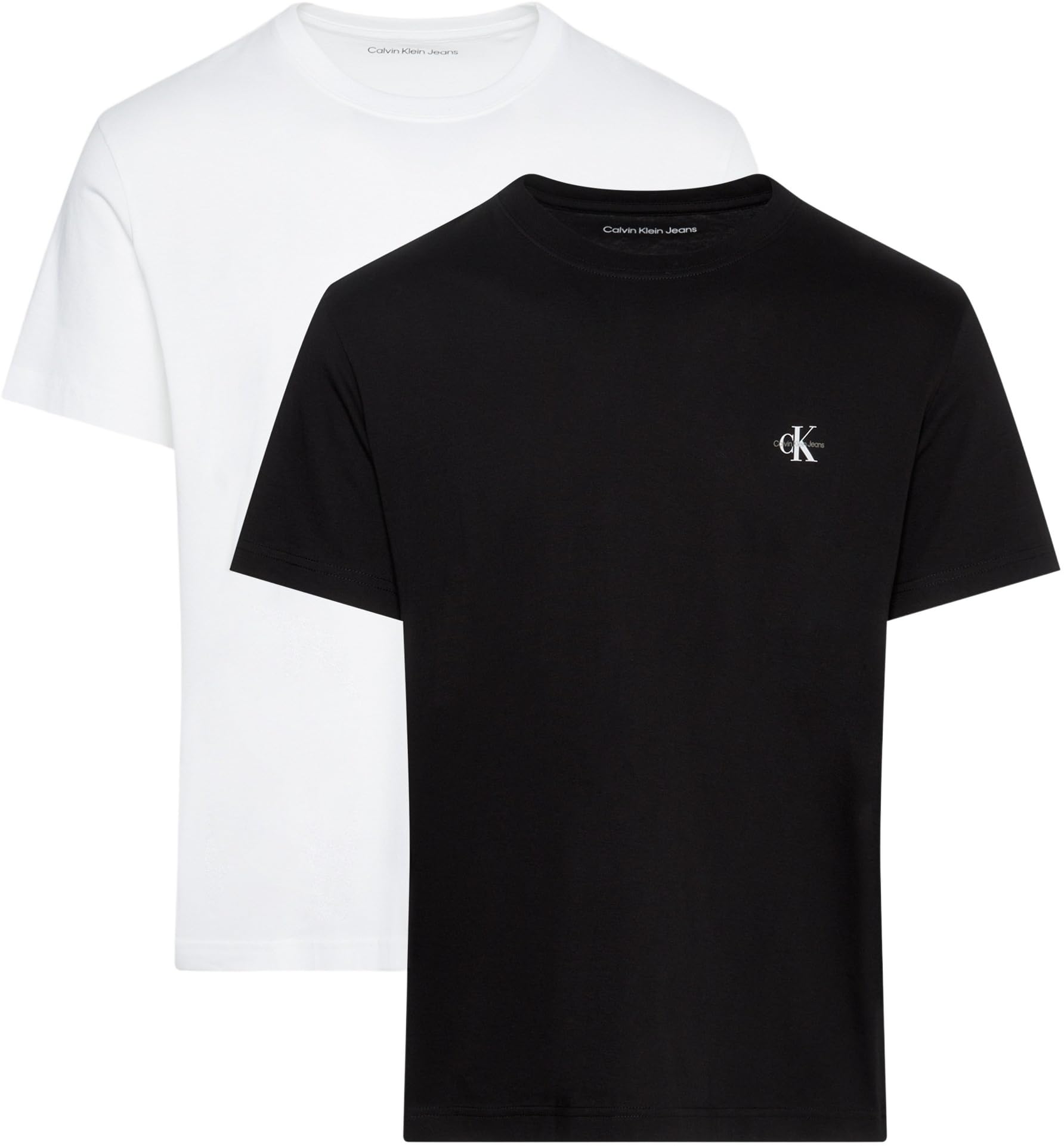 Calvin Klein Jeans Pack de 2 Camisetas de Manga Corta Par Hombre Monologo Cuello Redondo