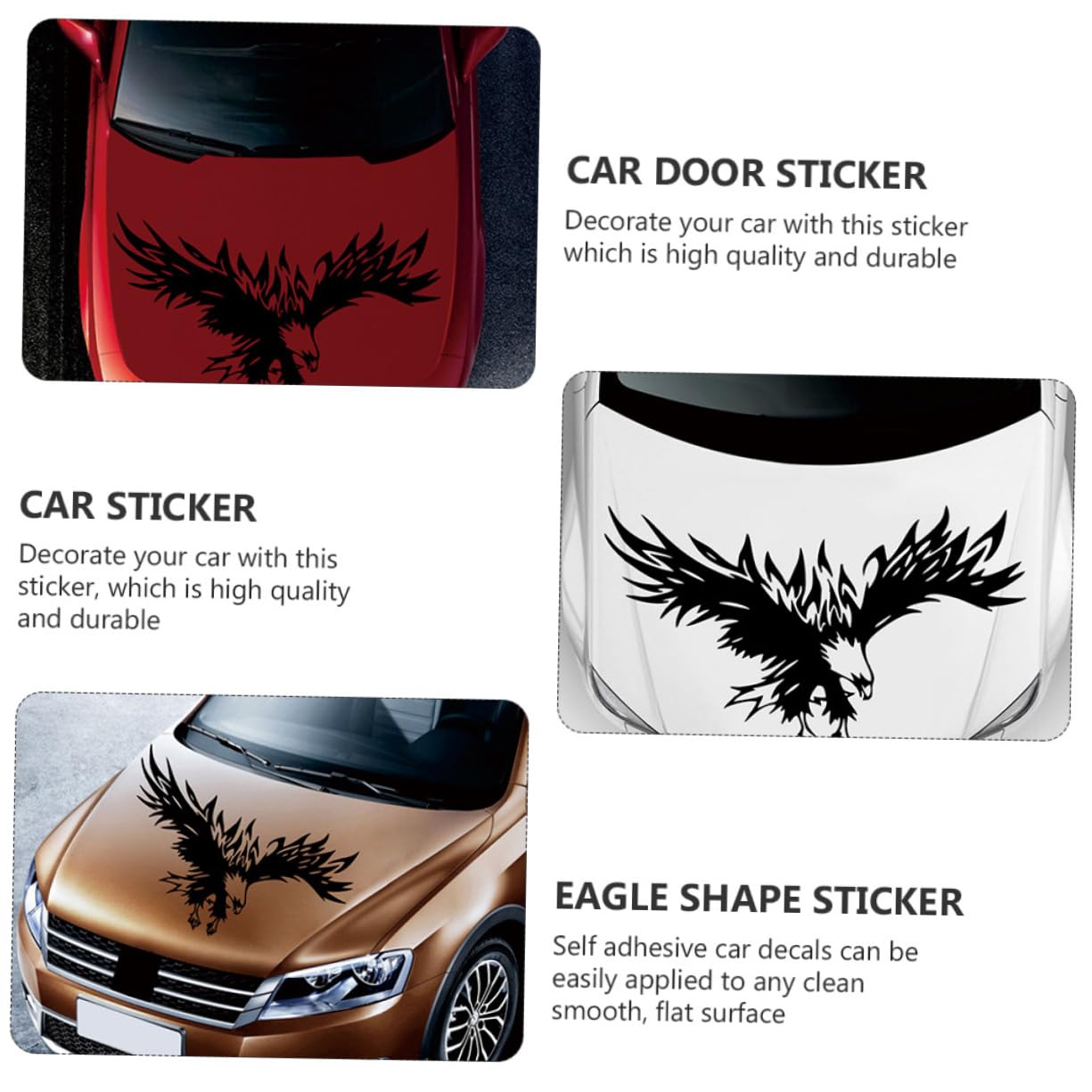 iplusmile 3pezzi Shape Car Decal Per Decorazione Auto Adesivo Creativo Per Tuning Auto Facile Da Applicare e Adatto Tutti Veicoli Nero