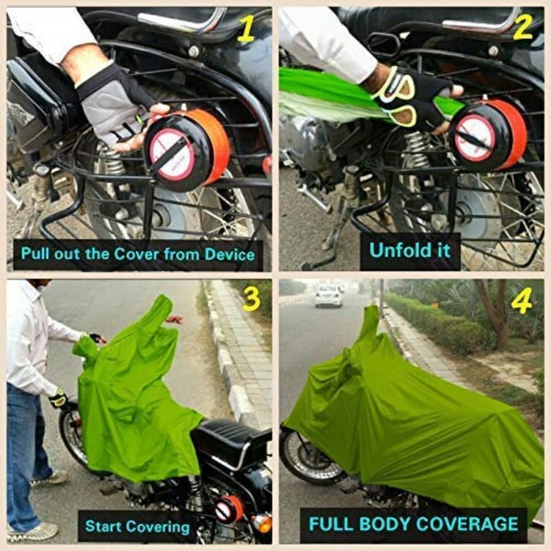 Image of BIKEBLAZER Semi-Automatic Full Body Bike Covers - Heavy Duty Device | Water Resistant | UV Safe | 100% Dust Proof | Anti-Theft & Scratch Proof Covers, Compatible with All Triumph Motorcycles AJ