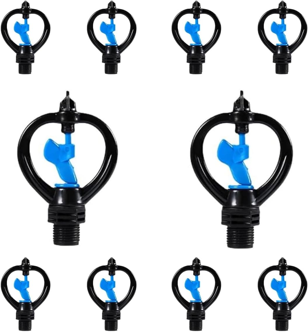 10Pcs Universal Plastic Disc Sprinkler Heads - Perfect for Garden and Landscape Irrigation with 1/2 and 3/4 Inch Rain Shape Spray (1/2 Aluminum)