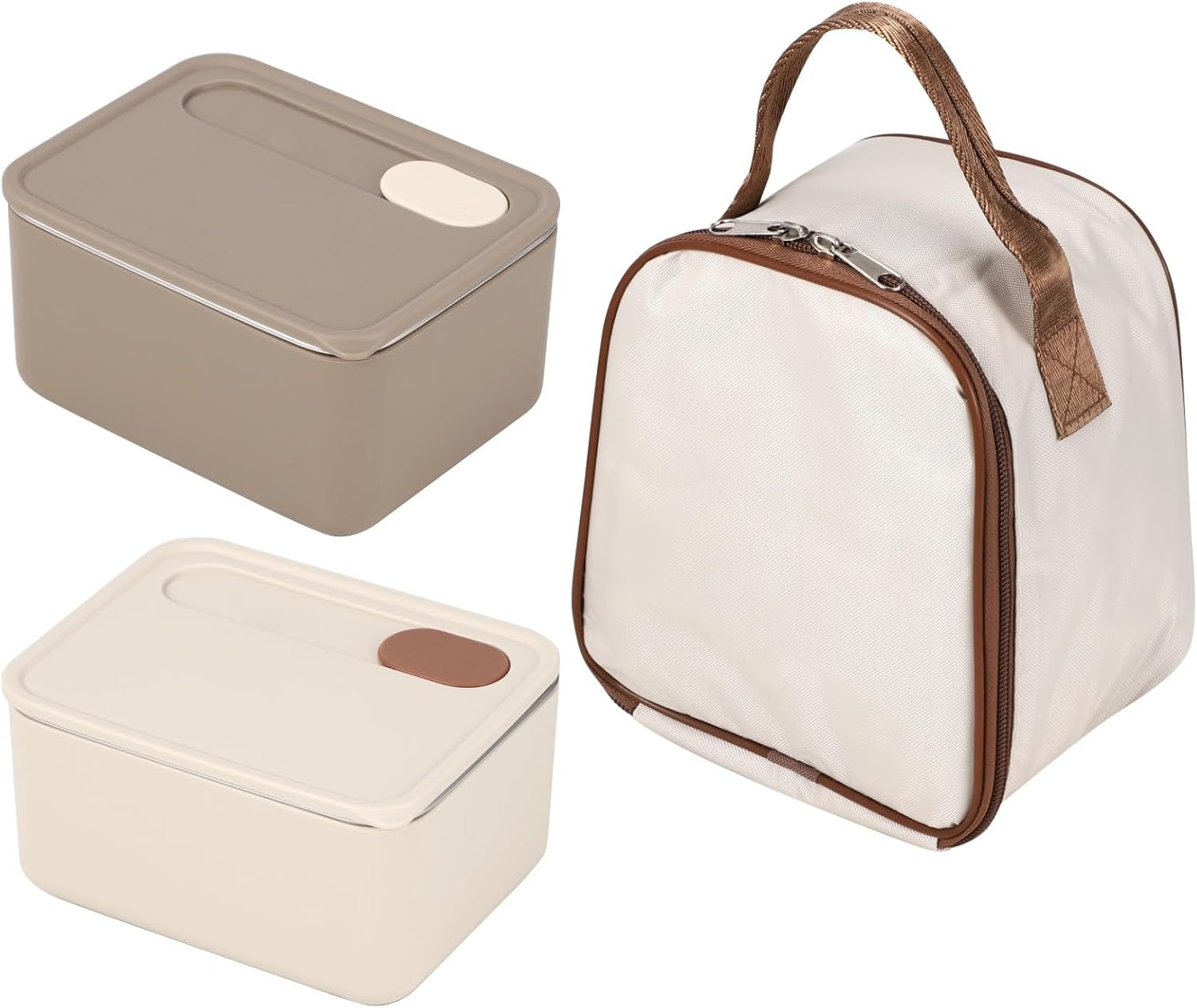 BOSREROY Stackable Metal Boxes Set With Insulated Bag, 2 Pcs Stainless Steel For Youngsters, Leakproof 23.7 Fl Oz Food Container For Office, Home, And Picnic