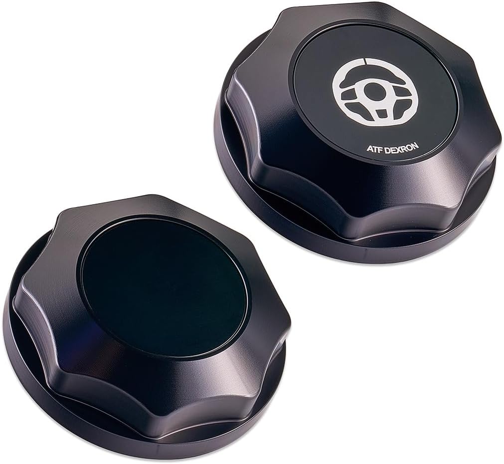 IAG Revolve Power Steering Reservoir Cap w/Anodized Color Accent for Subaru 02-07 WRX, 04-07 STI, 04-08 FXT (Black)