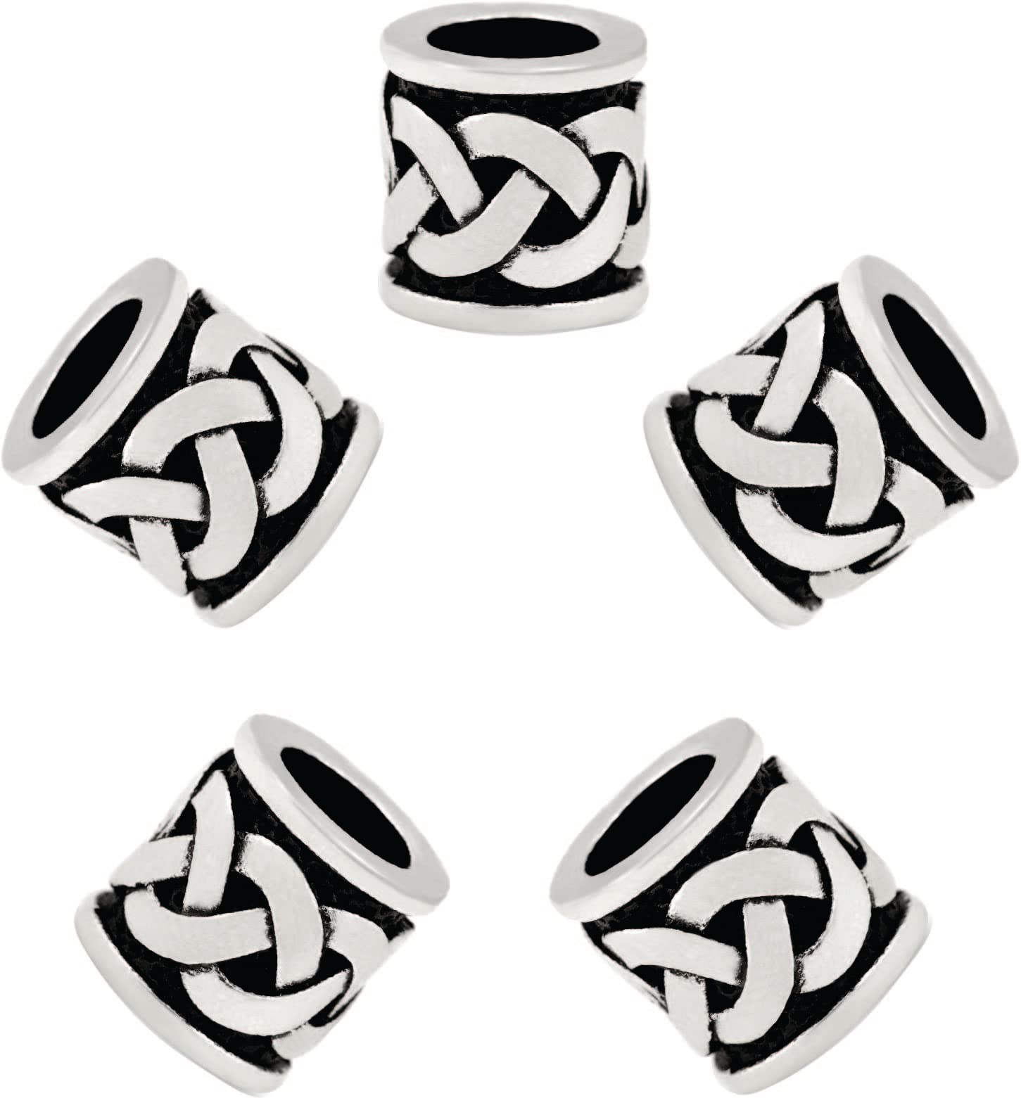 HAQUIL Vintage Viking Bead Combo 5pcs Hair Tube Beads Norse Viking Dreadlock Accessories