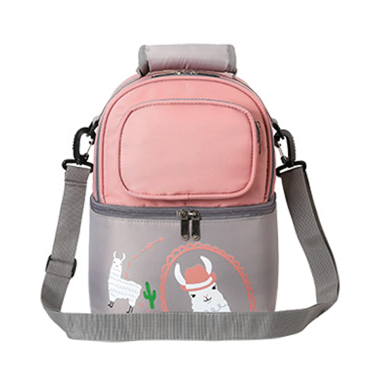 Muttermilch-Kühl- und Transport-Set, Muttermilch-Kühltasche, Isolierte Babyflaschen-Tasche für Reisen in der Kindertagesstätte oder Zurück Zur Arbeit, Stillende Mutter (Rosa Grau)