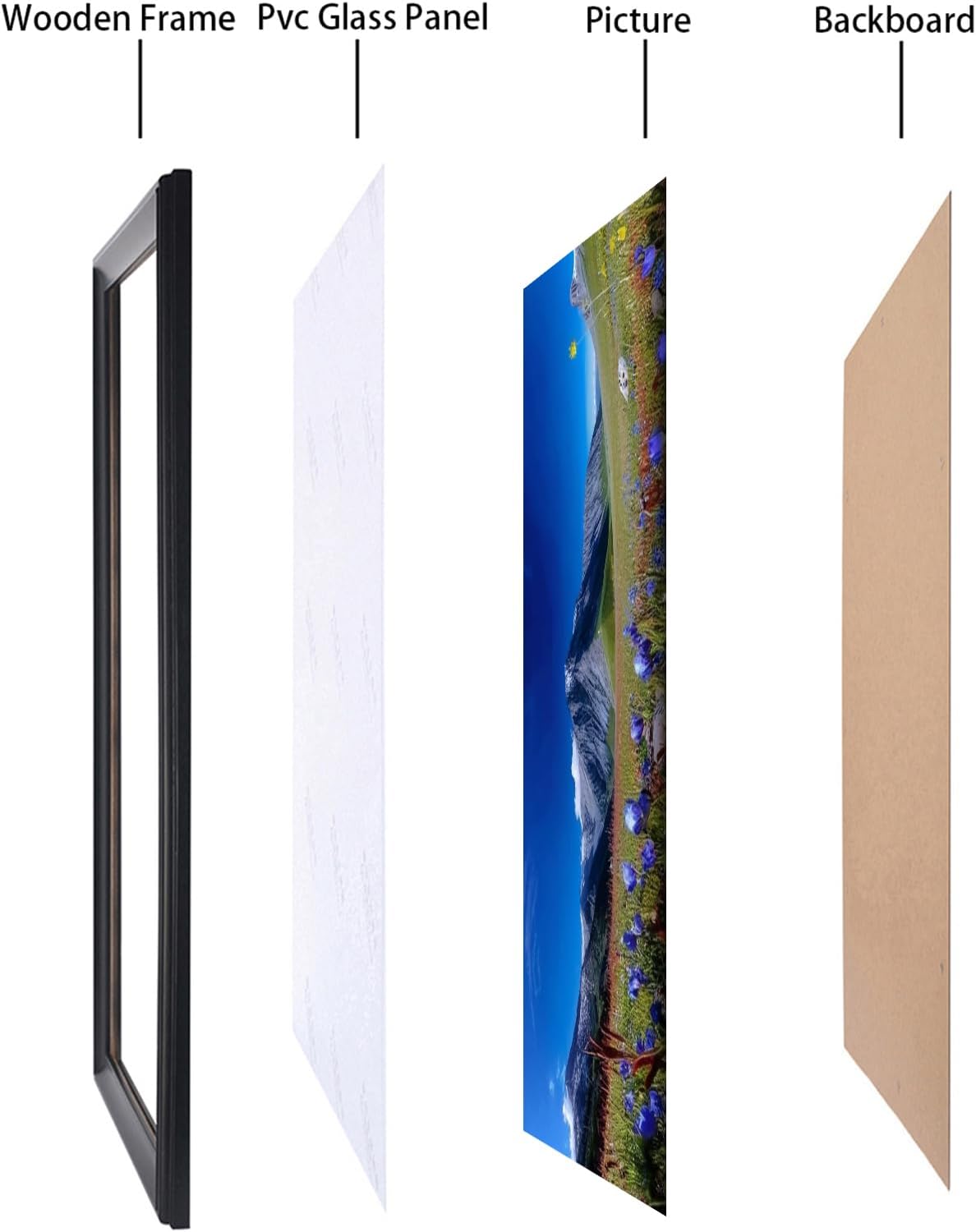 9x36 Picture Frame Solid Wood Black Photo Frame 9x36 Inch Posters Frame (C23B936)