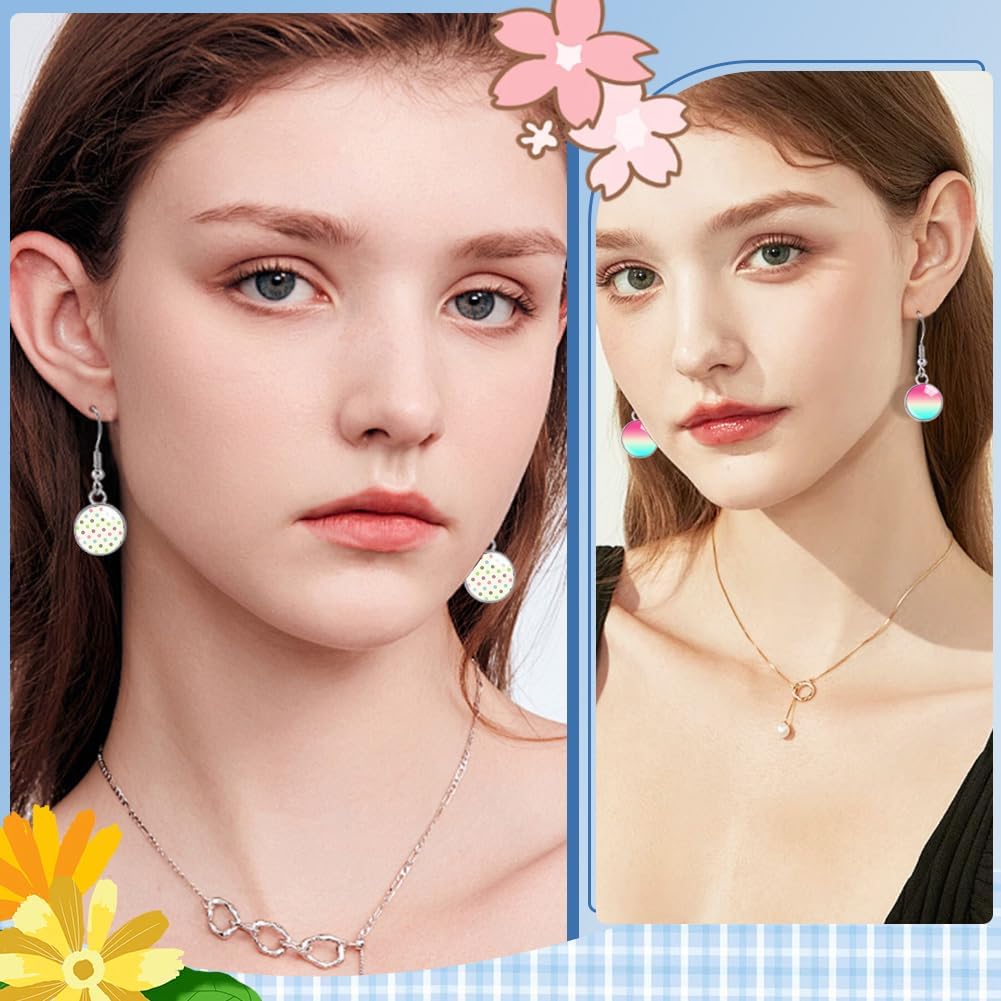 1 Box 50Pcs 12Mm Hook Earring Blanks Stainless Steel Bezel Trays with Glass Cabochon Silver Blank Earring Settings Dangle Round Bezels for Jewelry Making Kits Supplies DIY Craft Women - Image 5