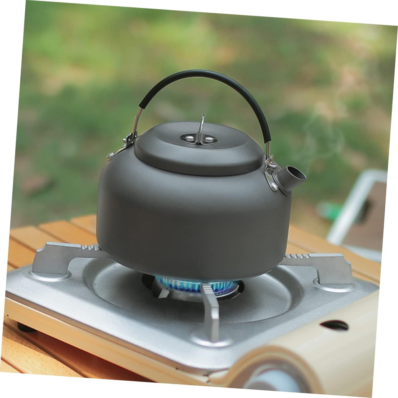 Yardwe 2pcs Professional Water Pot Camping Tea Kettle Portable Aluminum Alloy Even Heat Distribution Safe Handle