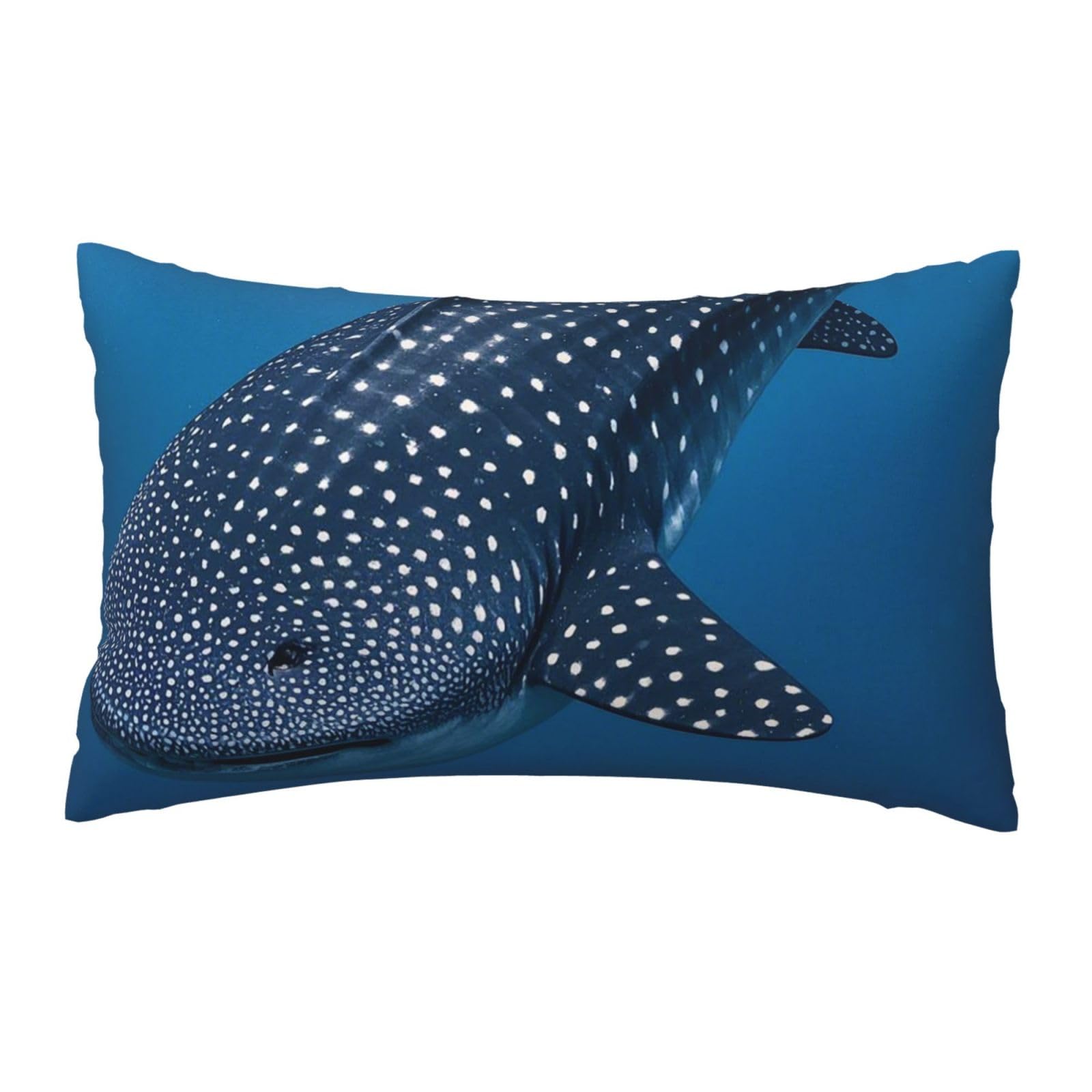 FodPand Luxury Velvet Pillow Cases 12 x 20 inch Super Soft Decorative Throw Pillow Covers - Variegated Whale Shark Navy Pillowcases Modern Lumbar Cushion Cases for Couch Sofa Bed Pillow Shams